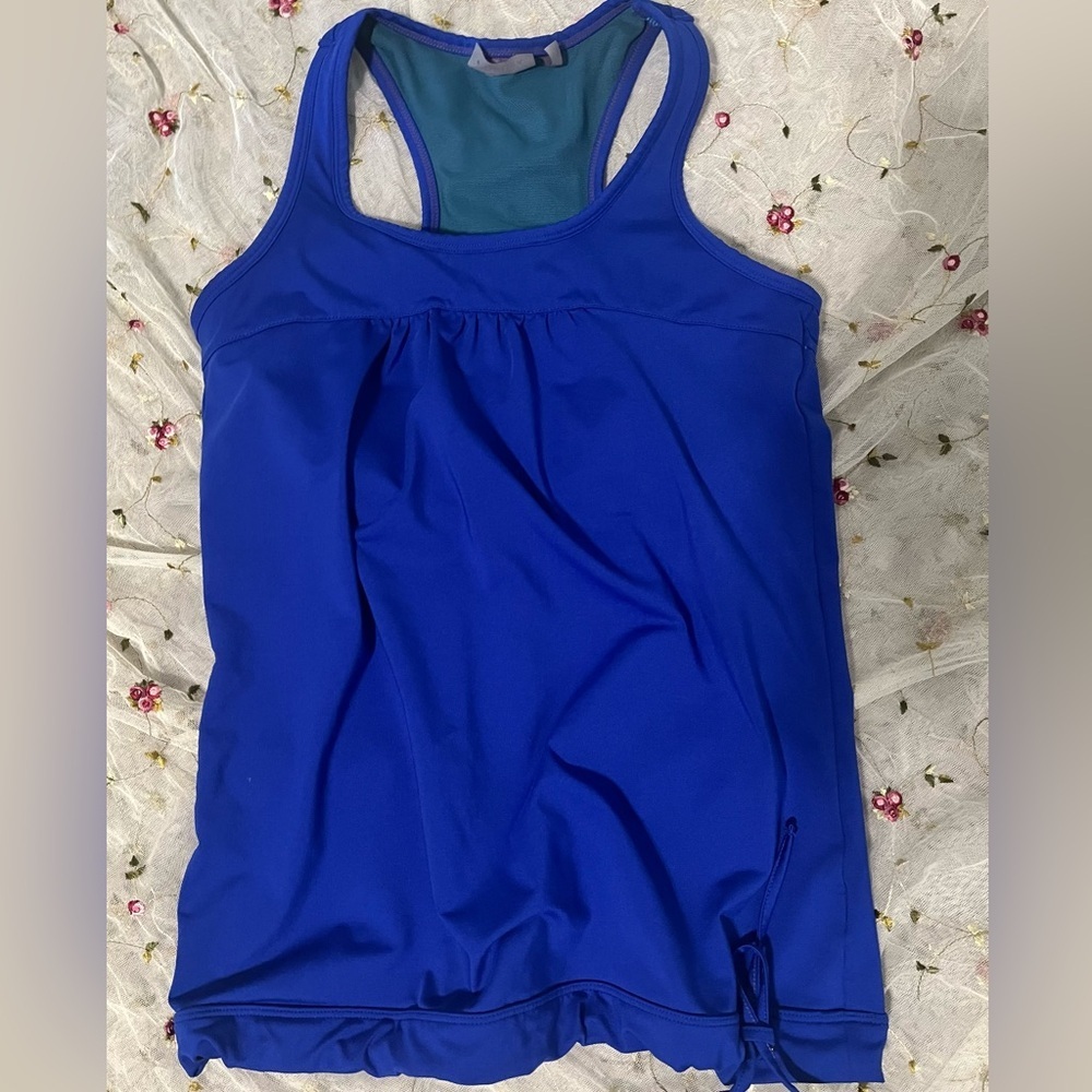 Blue Racerback Swim Tank Top SZ XS